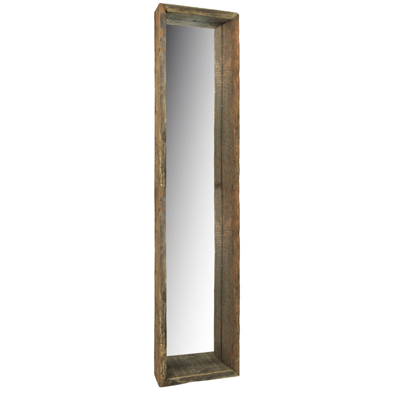 Miroir suspendu naturel pleine grandeur, 12 po x 4 po