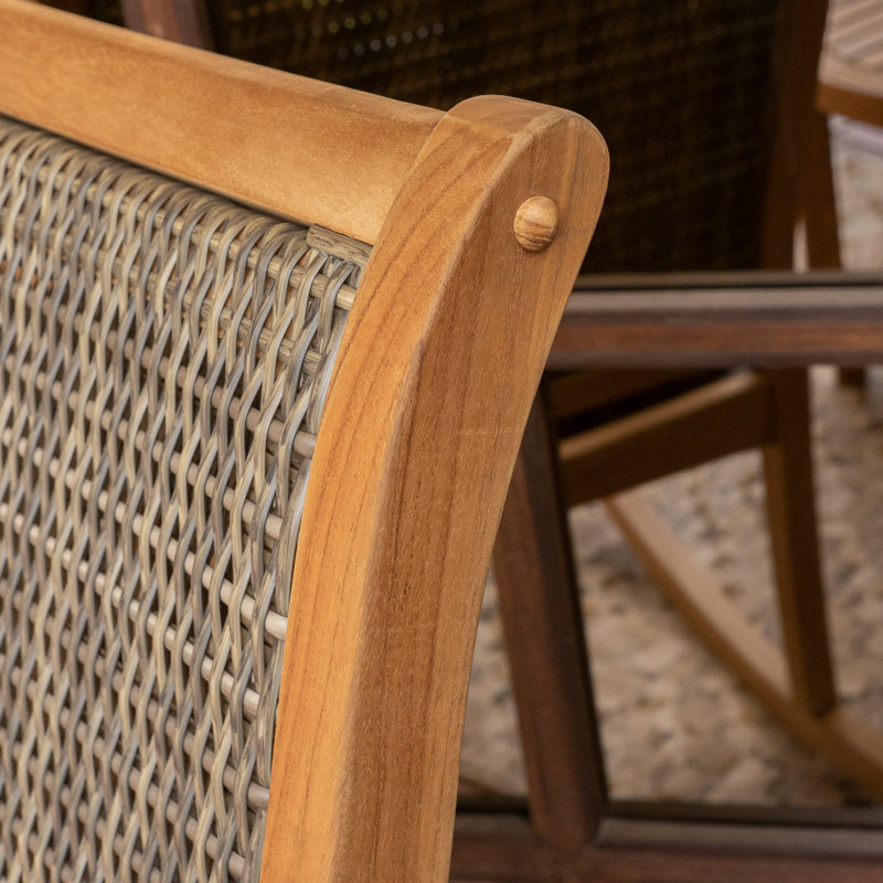 Chaise berçante d'extérieur en teck Annachiara
