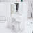 Middle Size Left Bedside Cabinet Vanity Table + Cushioned Stool, Extra Large Right Sliding Mirror, Multi Layer High Capacity Storage, Practical Fashionable Dresser, Suitable For Large Space-784324016