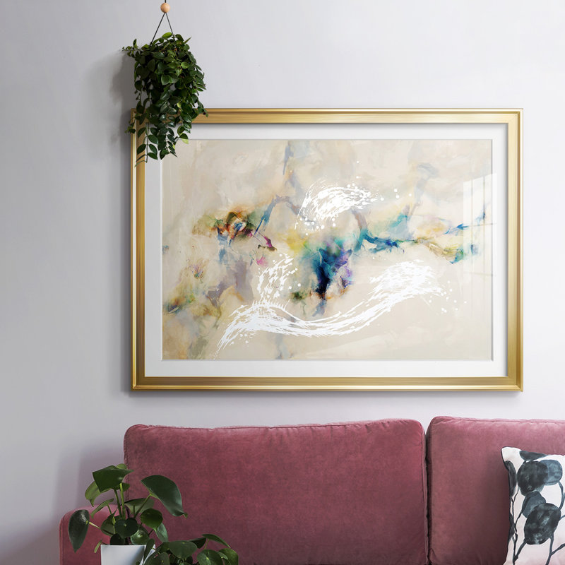 Stardust encadrée, impression encadrée avec biseauté mat et verre, Or, H 15 po x l 21 po x P 1,5 po