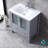 Volez 30 in W x 18.25 in D Single Bath Vanity, White Ceramic Top, 28 in Mirror and Chrome Faucet Set-51244965
