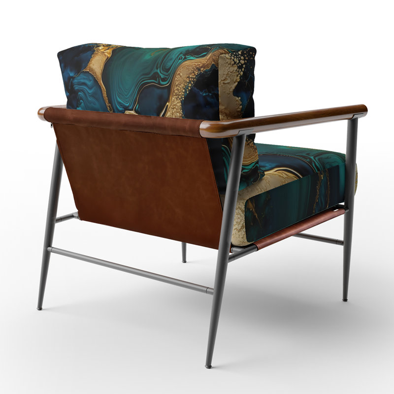 Cullivan - Fauteuil d'appoint rembourré en marbre, Noir, noir, noir, noir