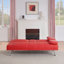 Canapé-lit pliant double en cuir rouge 67 po avec table basse