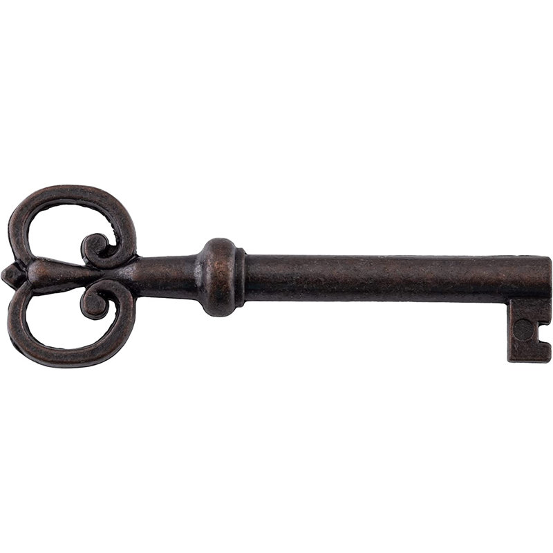 Clé squelette tonneau en bronze plaqué bronze
