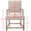 Chaise avec accoudoirs en lin fleur taupe