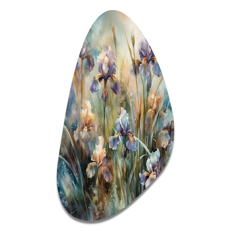 Garibay - Iris asymétrique en métal, sculpture murale en métal de forme unique, H 31 po x l 17 po