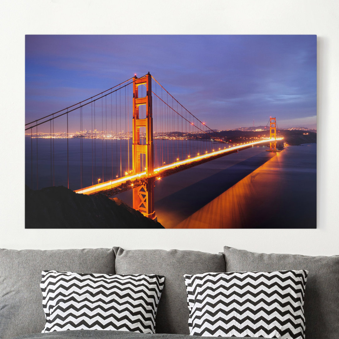 Leinwandbild Golden Gate Bridge bei Nacht