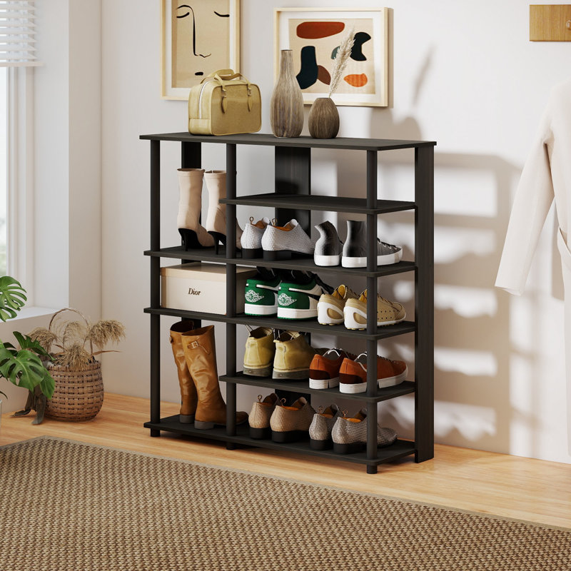 6-Tier Storage 13 Pair Shoe Rack, Espresso Wood