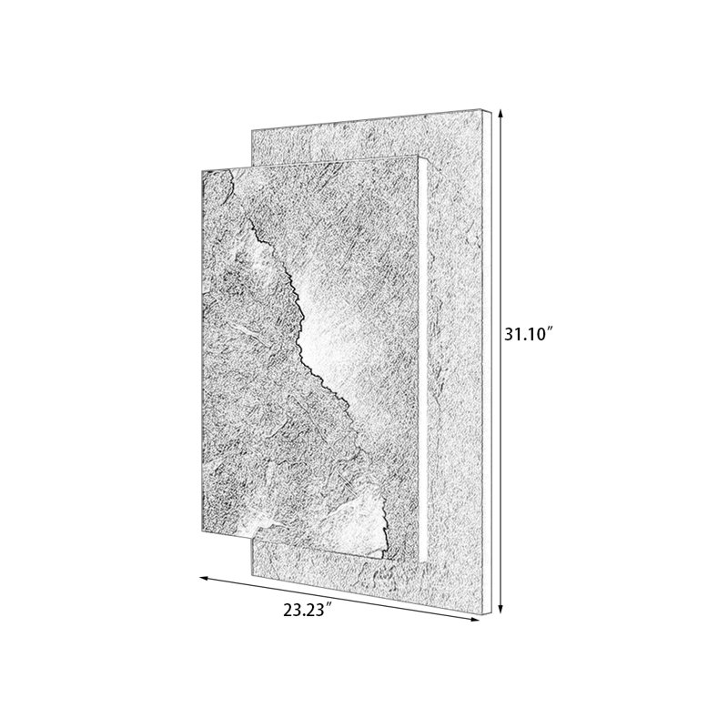 Décoration murale moderne en grès 3D moderne avec éclairage DEL télécommandé, H 31,1 po x l 23,23 po