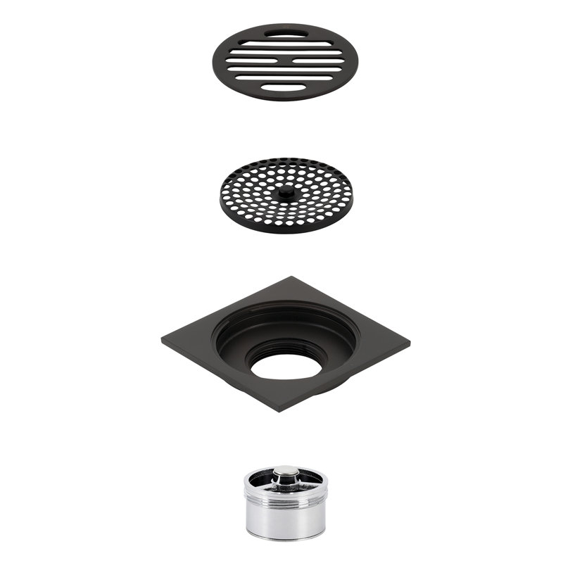 Drain de douche Watercours Symmetric Grid, Bronze huilé