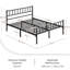 Minimalist Metal Bed Frame with Slatted Headboard-777585065-800080578