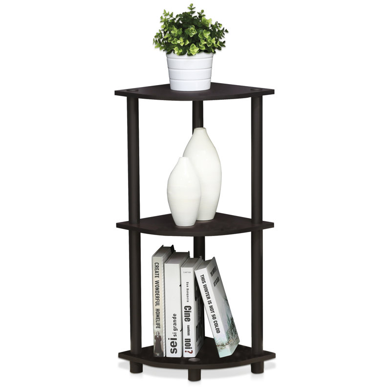 Bibliothèque en coin Baril, Noyer foncé, (2 Shelves) 29.6" H x 11.6" W x 11.6" D