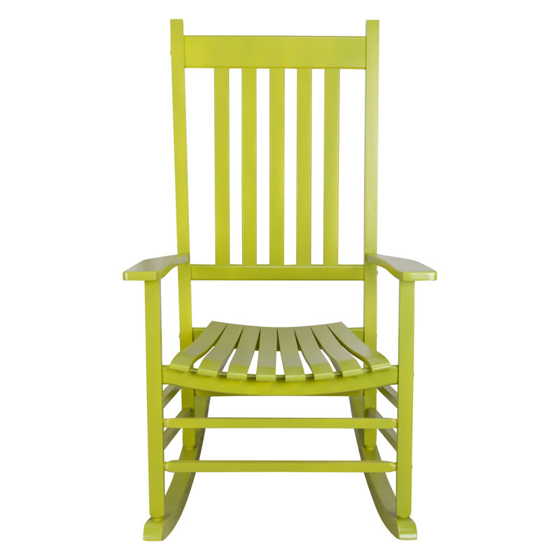 Chaise d'extérieur en bois massif à bascule Emjay, Limette