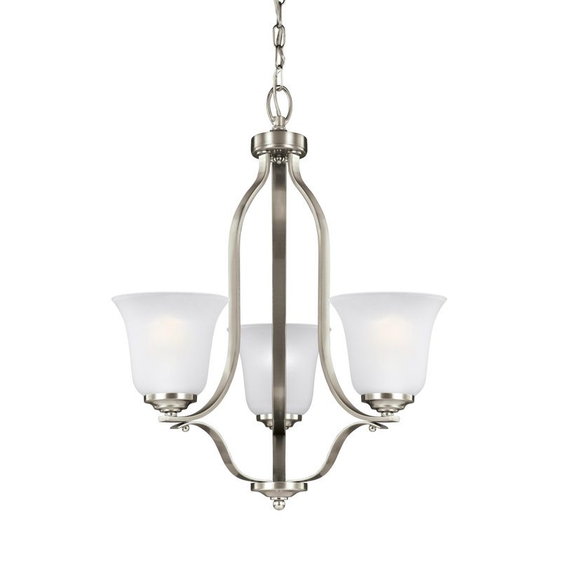Lustre à trois lumières Emmons de Génération Éclairage , Nickel brossé, Non