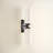 Glass Double Wall Sconce – Metal, Glass & Matte Black, Ivory White 2-Light Hardwired Dimmable Sconce for Bathroom, Living Room or Outdoor in Modern, Mid-Century, and Contemporary Style-2106655998
