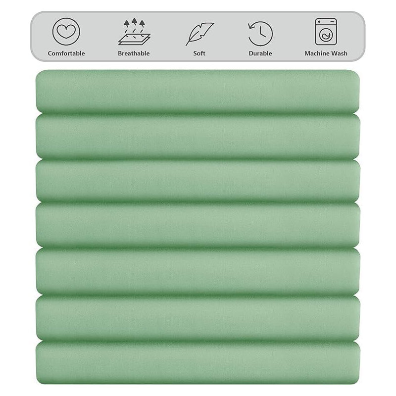 Ranarda Cotton Blend Percale Flat Sheet, Mid Green, Double (4'6)