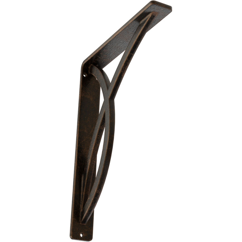 Support en fer forgé Miller, Bronze vieilli, H 10 po x l 1,5 po x P 7,5 po