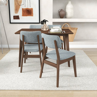 Topps 4 - Person Solid Wood Top Four Leg Dining Set