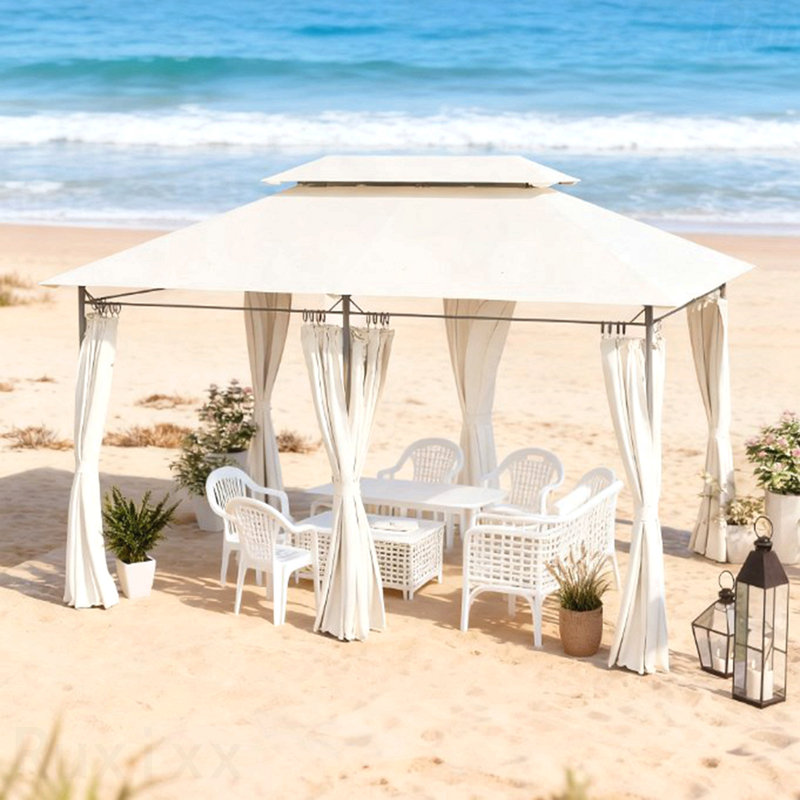 Gazebo, moustiquaire pour l'extérieur avec tablettes