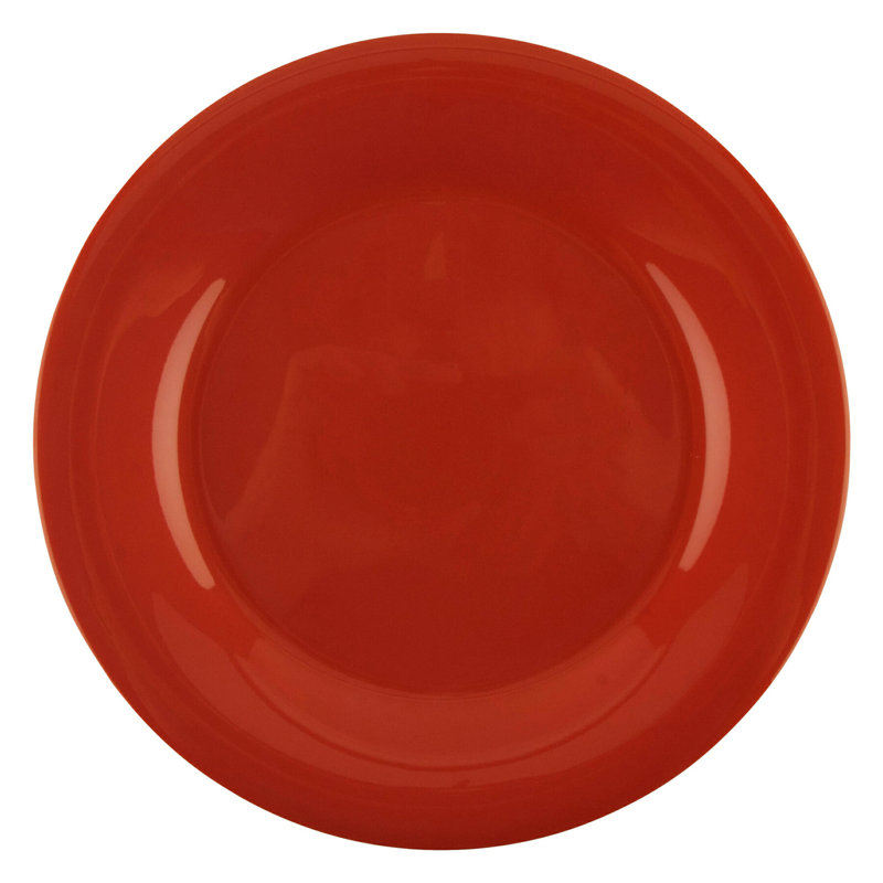 10.5'' Orange Melamine Chip-Resistant Dinner Plates, Set of 4