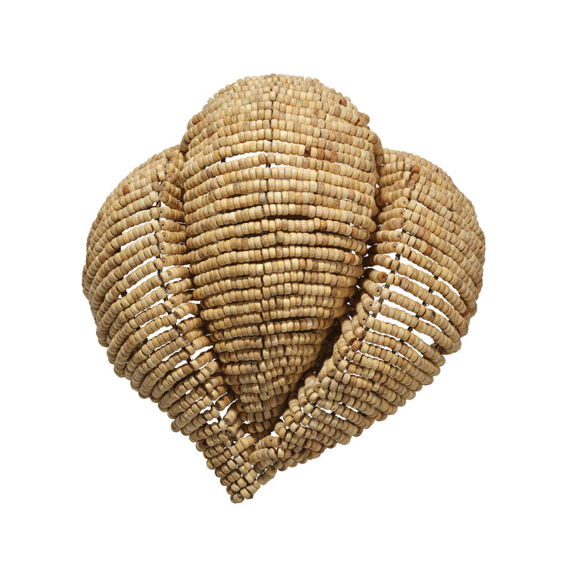 Anguilla 1-Light Wood Beaded Wall Sconce, Blue, Natural