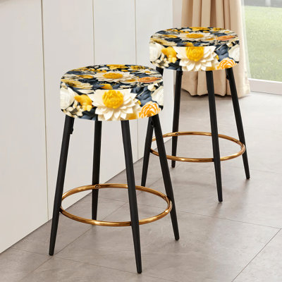 Bohemian Autumn Elegant Floral Pattern - Floral Bar Stools Set Of 2