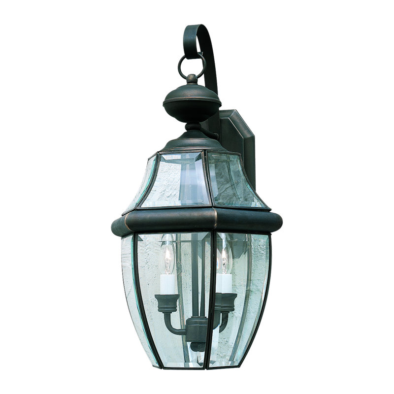 Lanterne murale d’extérieur 2 lumières del Liveva, Noir, H 7,25 po x l 6,25 po x P 6,25 po