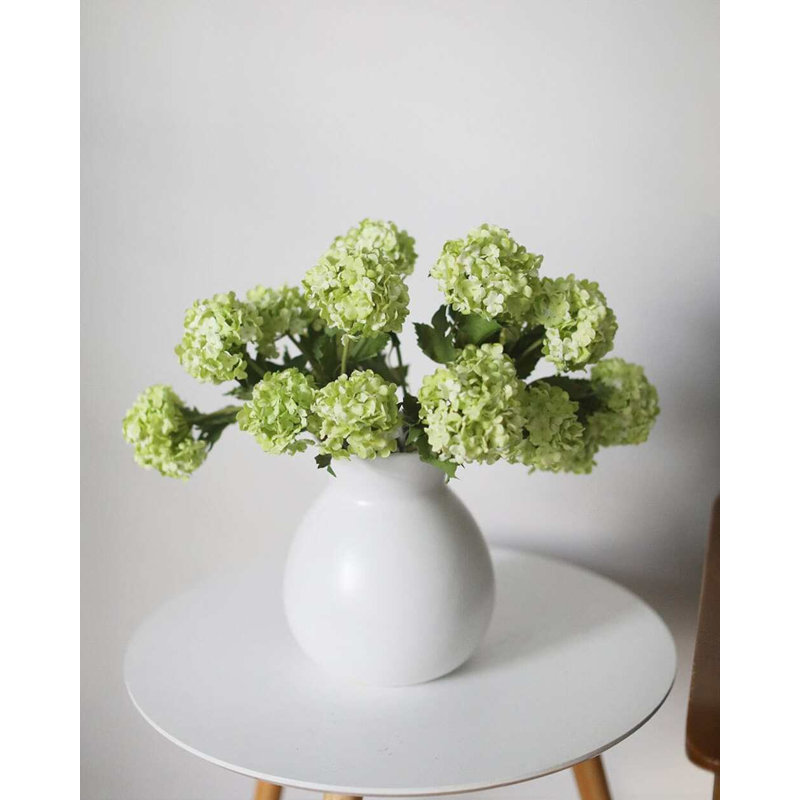 White Faux Snowball 21.5", Green