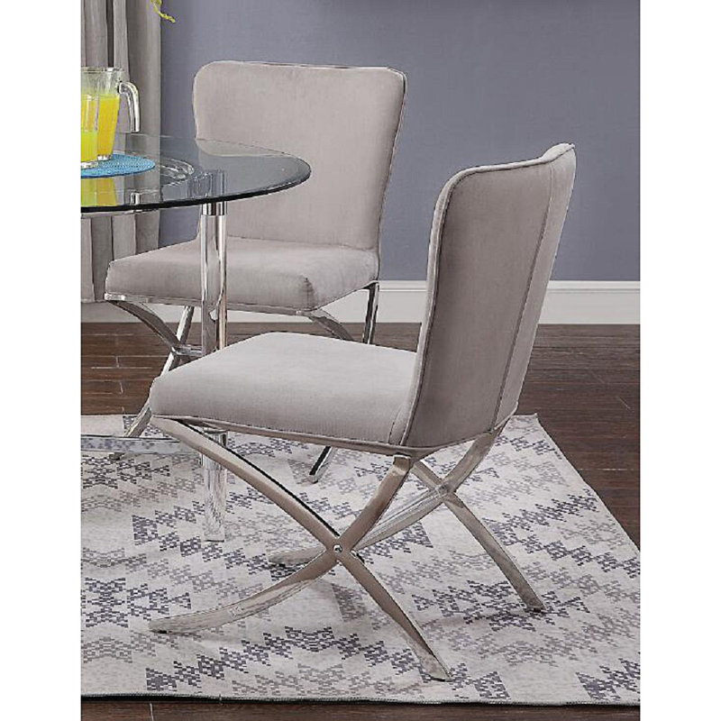 Chaise d'appoint Aurelus en gris, chaise de salle à manger, chaise de salle à manger, chaise de cuisine, chaise d'appoint
