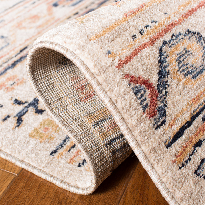 Sechovicz Southwestern Ivory/Rust Area Rug, Square 6'7"