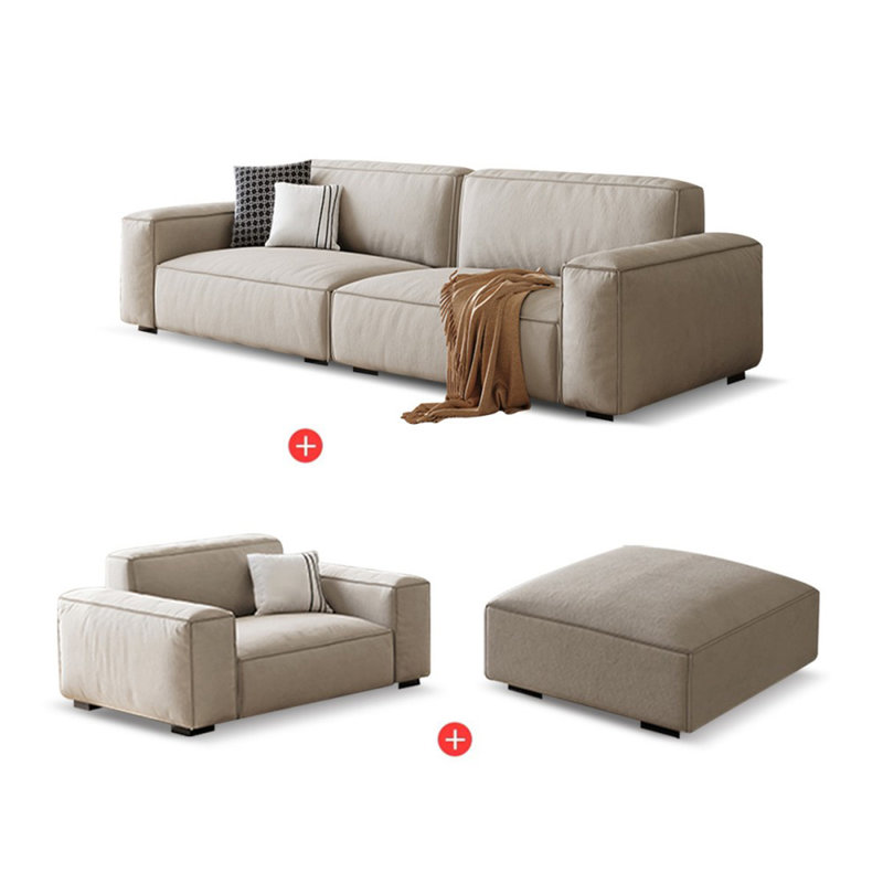 Creamy-white 100% Polyester 3 - Piece Living Room Set