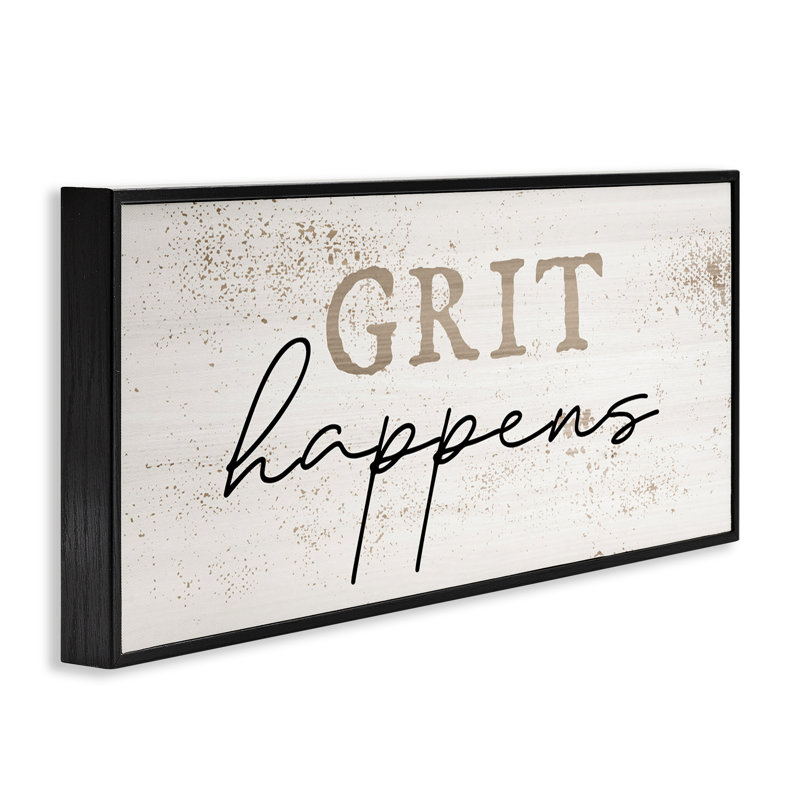  «Grit Happens Motivation», estampe numérique par Daphne Polselli, H 13 po x l 30 po, Giclée encadrée noir minuit