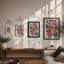 Stained Glass Flowers Botanical - Framed Print-909730094-909730093