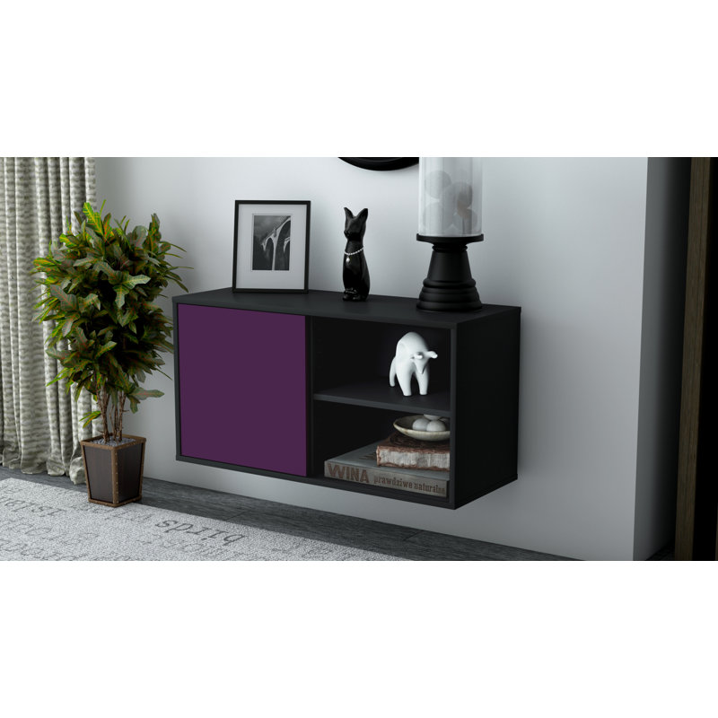 Hardwicke Unfinished Floating TV Stand, Purple