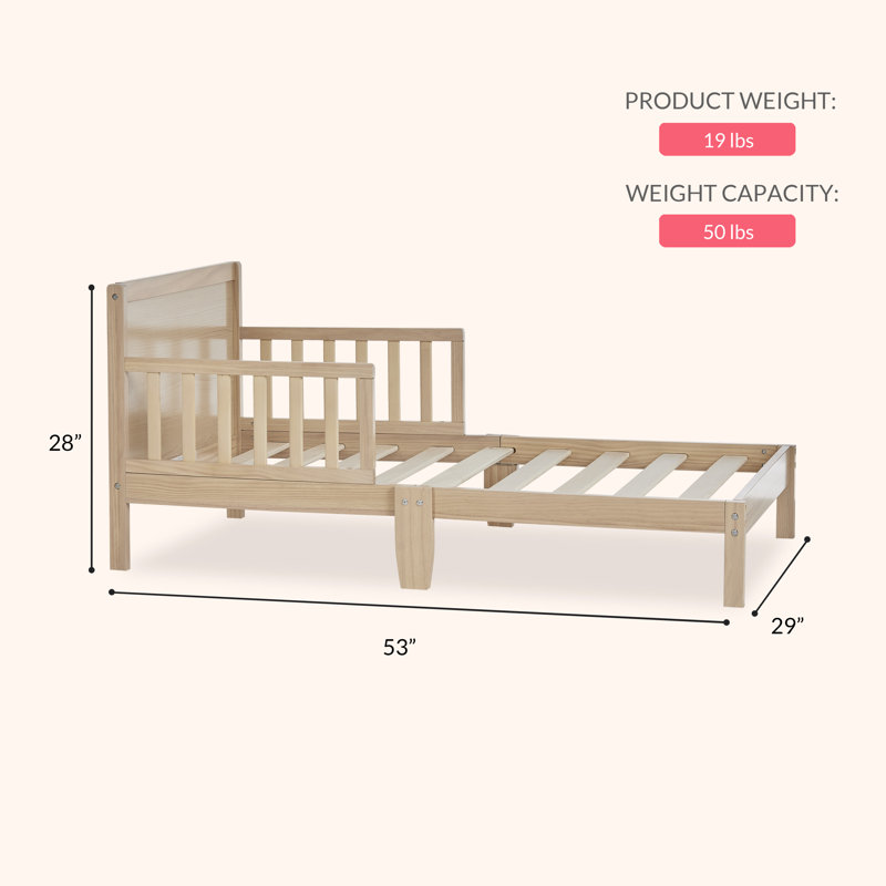 Brookside Toddler Solid Wood Bed by Dream On Me, Vintage Oak
