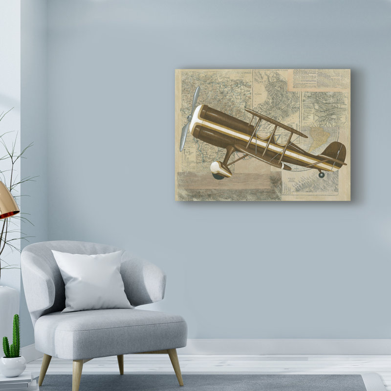 «Tour by Plane I», art sur toile, H 14 po x l 19 po x P 2 po