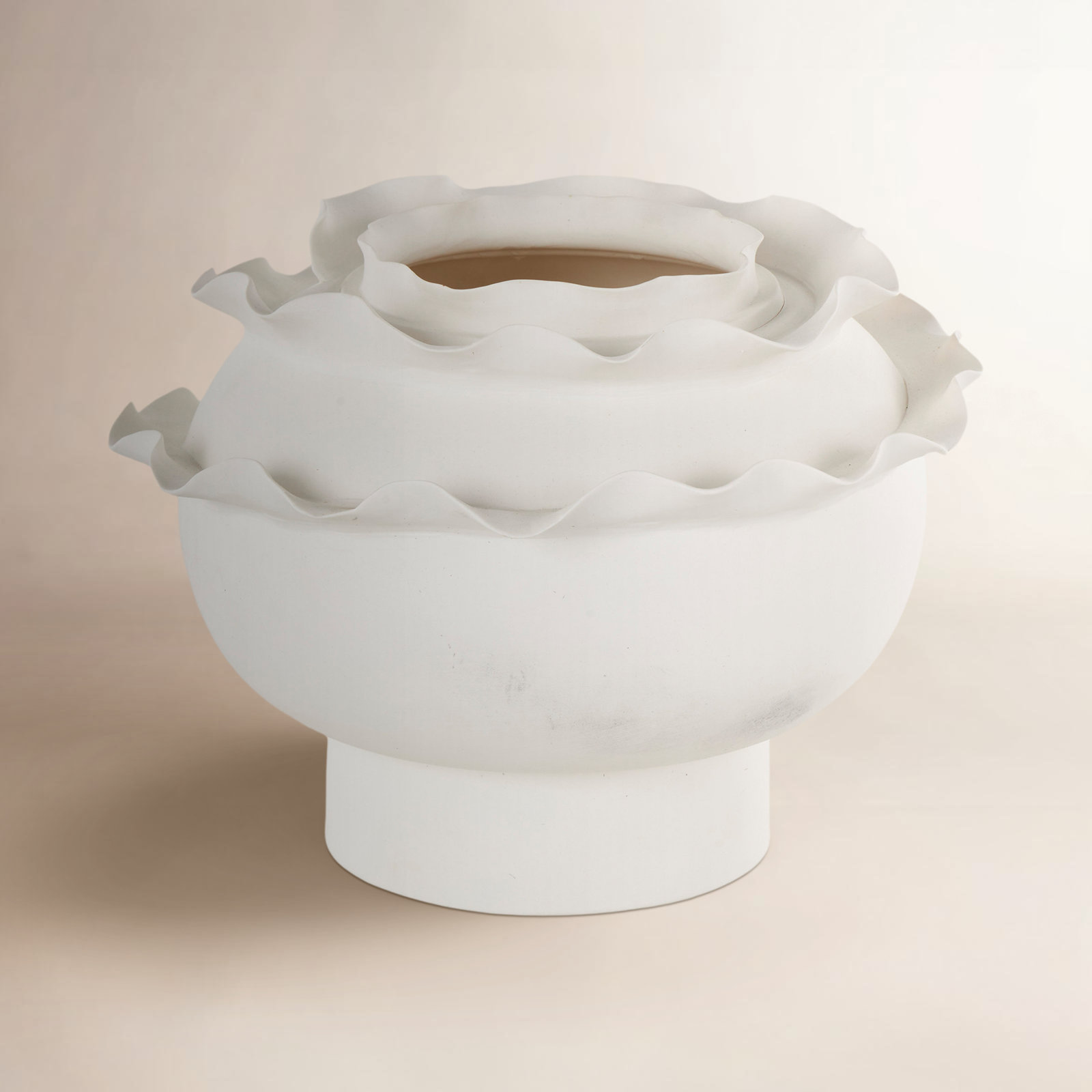 Acuna Ceramic Table Vase, White