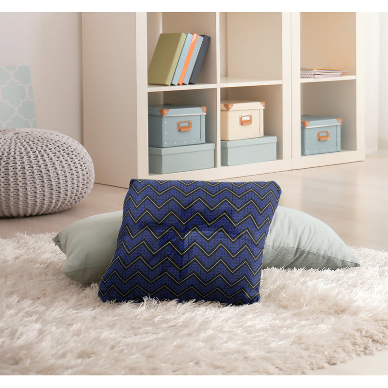 Coussin Rhonda Cheval, 30 po x 30 po, Bleu/jaune