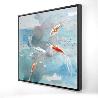 «Koi Fish In Blue Water» sur toile
