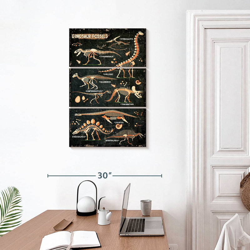 Ashelle Dinosaur Fossils Chart, 32" H x 20" W