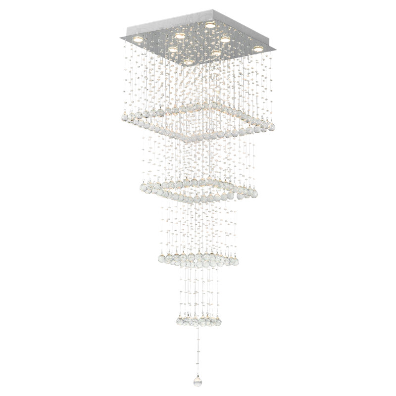 Plafonnier encastré à plusieurs niveaux 24 po 8 lumières lustre Seavey