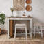 Ensemble de table de bar Farmhouse avec prise de courant intégrée, tiroirs latéraux doubles, tablettes de présentation et 2 tabourets rembourrés-462570309