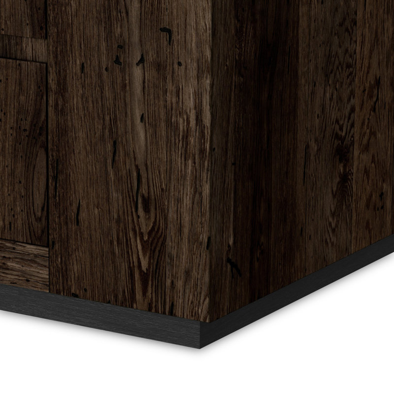 Abaso 6 - Drawer Dresser, Ebony Rustic Wormwood Oak
