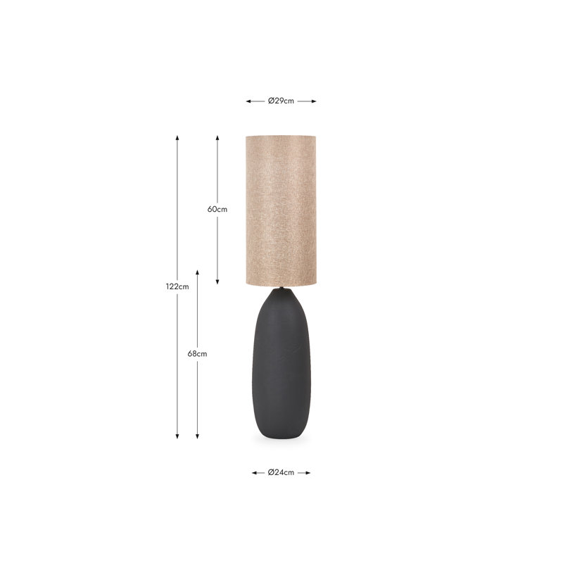 Syniyah 122 H cm Matte Novelty Floor Lamp, Beige, Black