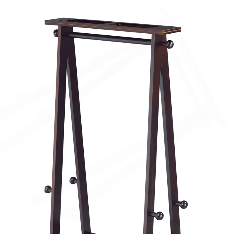 Portemanteau 59 po en bois espresso foncé