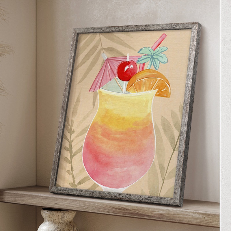 Tropical Cocktail IV Framed Print - Solid Wood, 30" H x 24" W