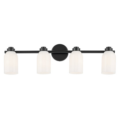 Éclairage pour salle de bain 4 lumières 31 po avec verre opale blanc 31 po