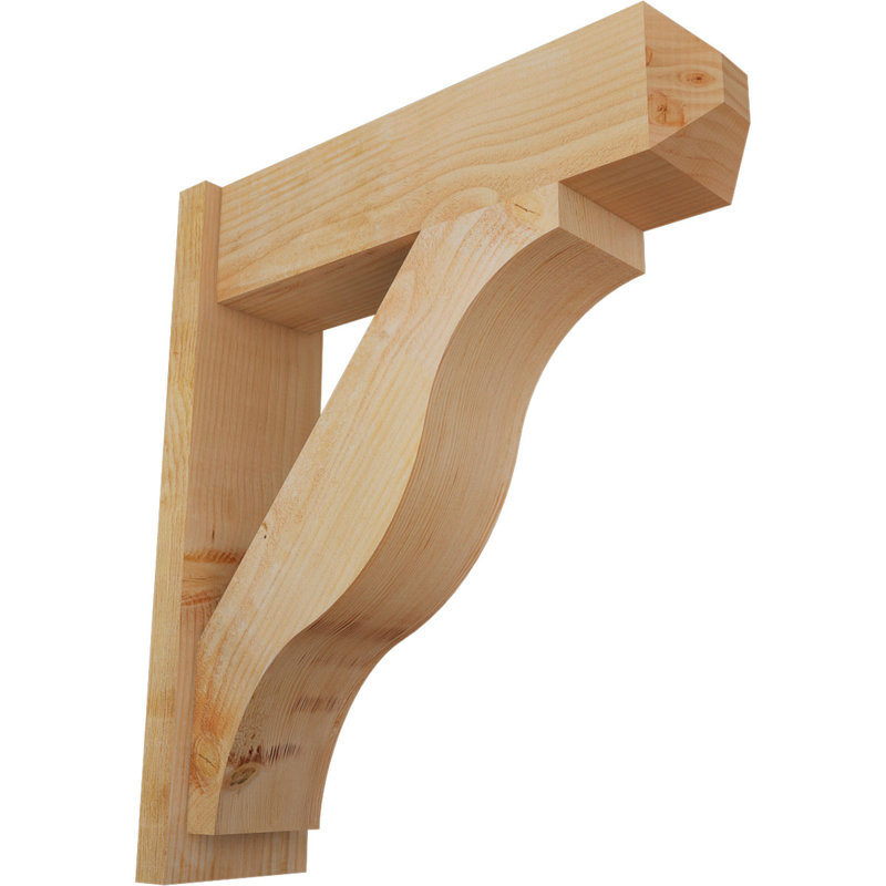 Persienne en bois rustique Funston Craftsman, P 28 po x H 32 po, Sapin Douglas de 8 po (sciage brut)