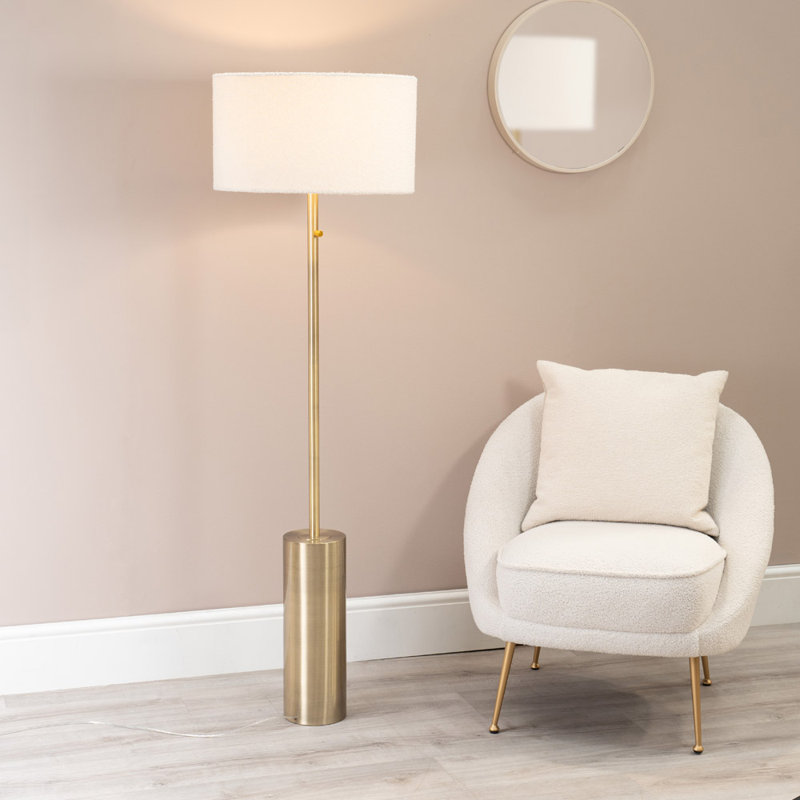 Alizander 150cm Traditional Floor Lamp, Antique Brass, Cream