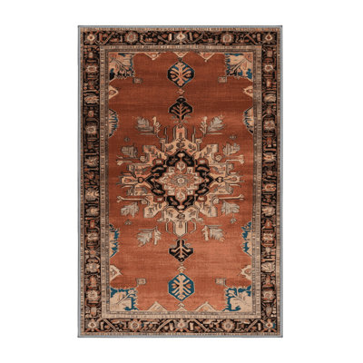 Machine Washable Persian Brown Area Rug